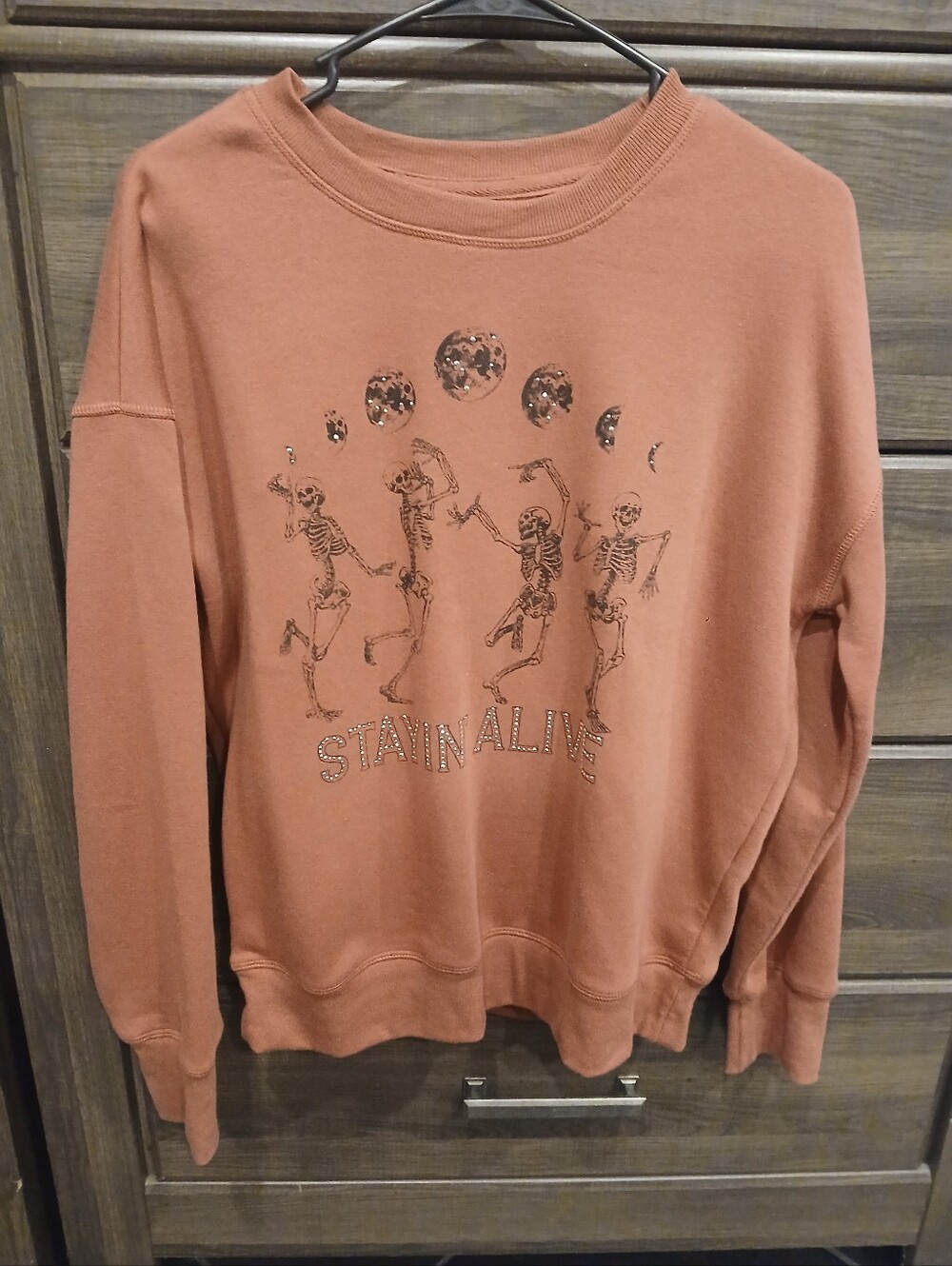 Maurices Stayin Alive Moon Skeleton Sweatshirt